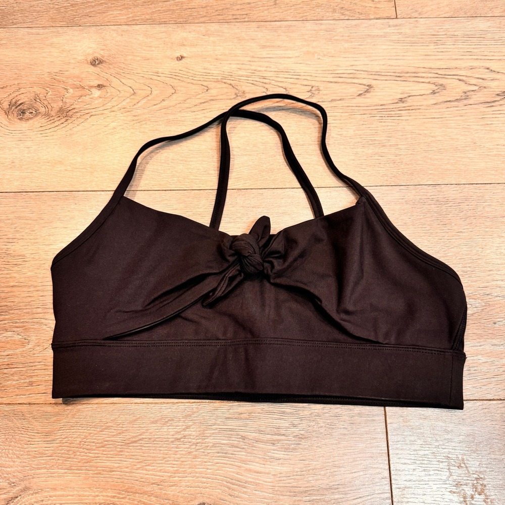 ALALA Black Knot Front Sports Bra Medium Athletic Yoga Workout Tank Top